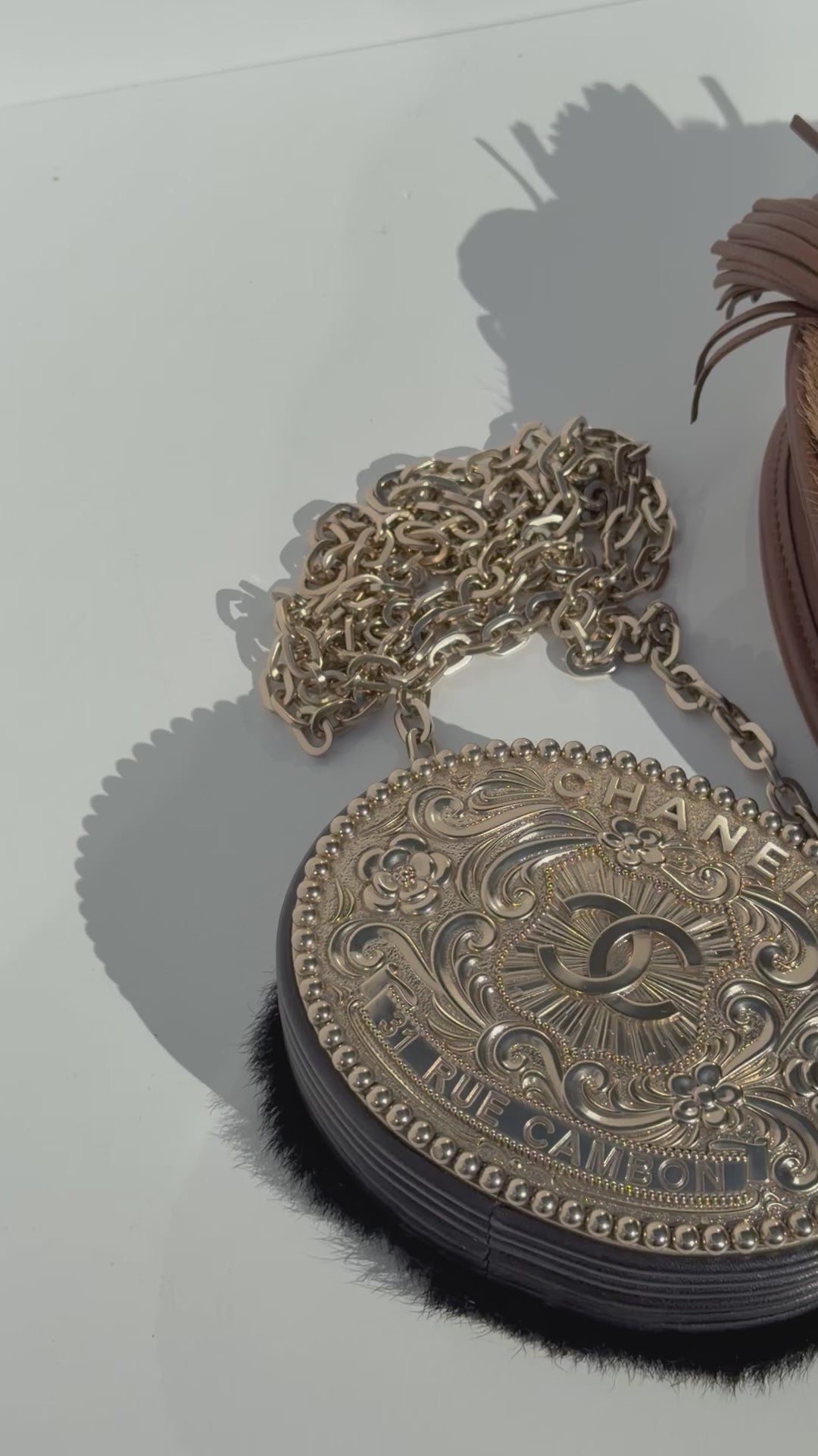 Chanel Paris-Dallas Belt Buckle Minaudière Black Lambskin & Pony Hair Gold & Palladium Hardware 2014