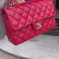 Chanel 19b Small Red Caviar Double Flap Bag