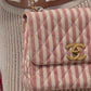 Chanel 24K Vintage Pink Striped Large Flap