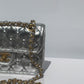 Chanel Silver Metallic Mini Braided Calfskin Flap Bag