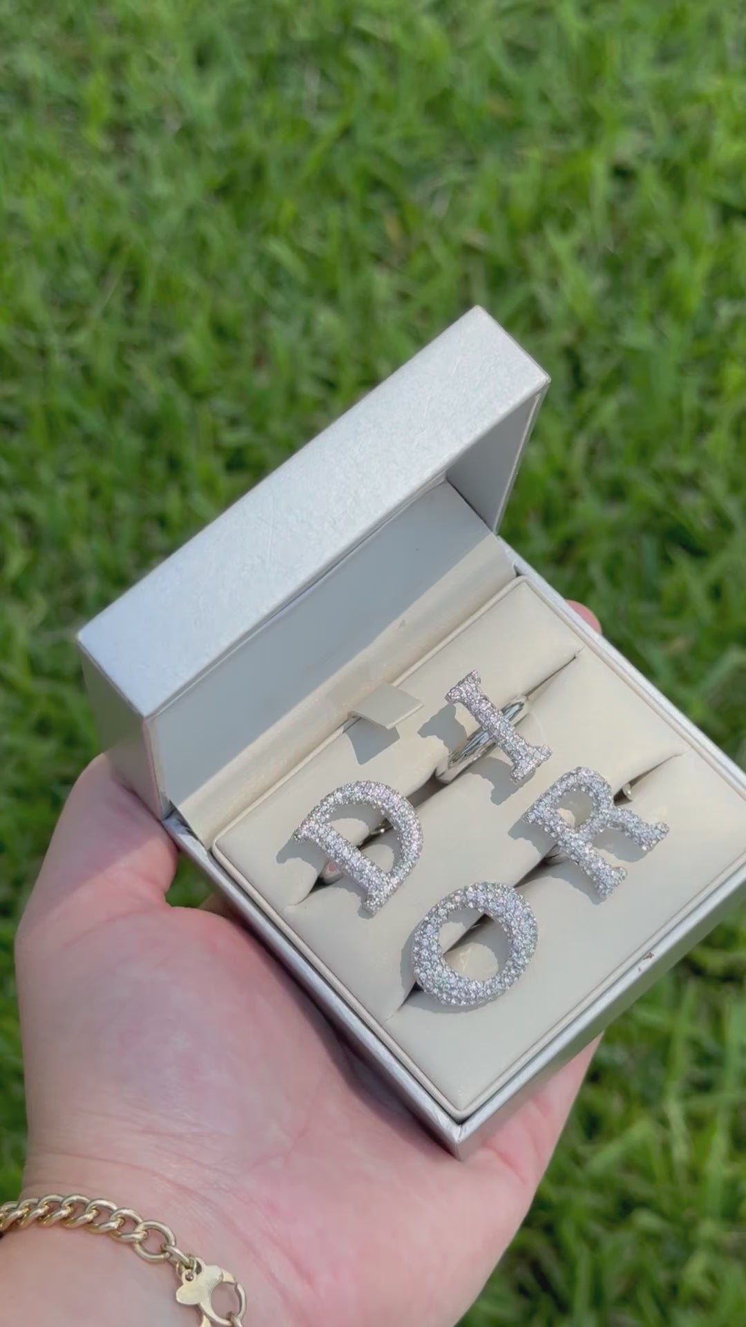 Iconic DIOR Adjustable Crystal Rings