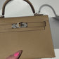 Hermes Mini Sellier Poussiere Electrum Kelly 20