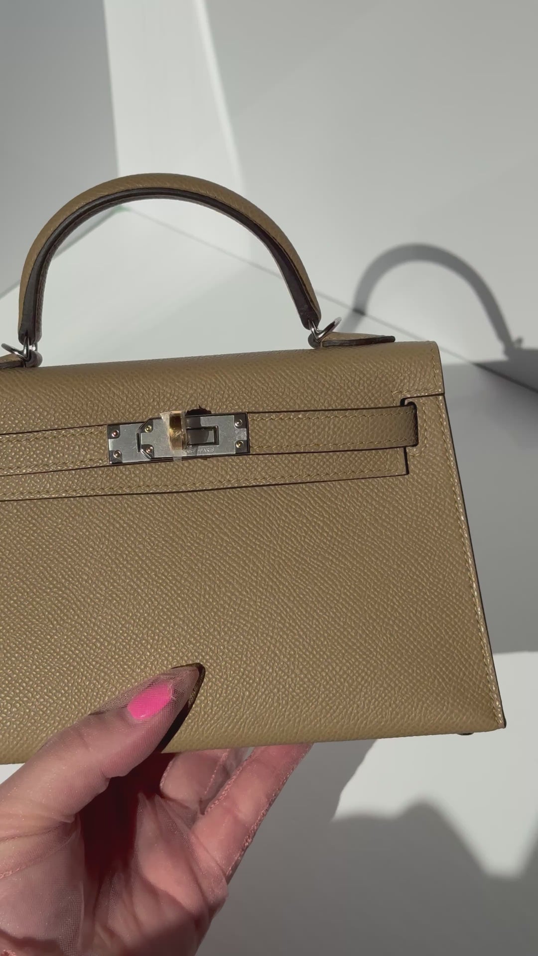 Hermes Mini Sellier Poussiere Electrum Kelly 20