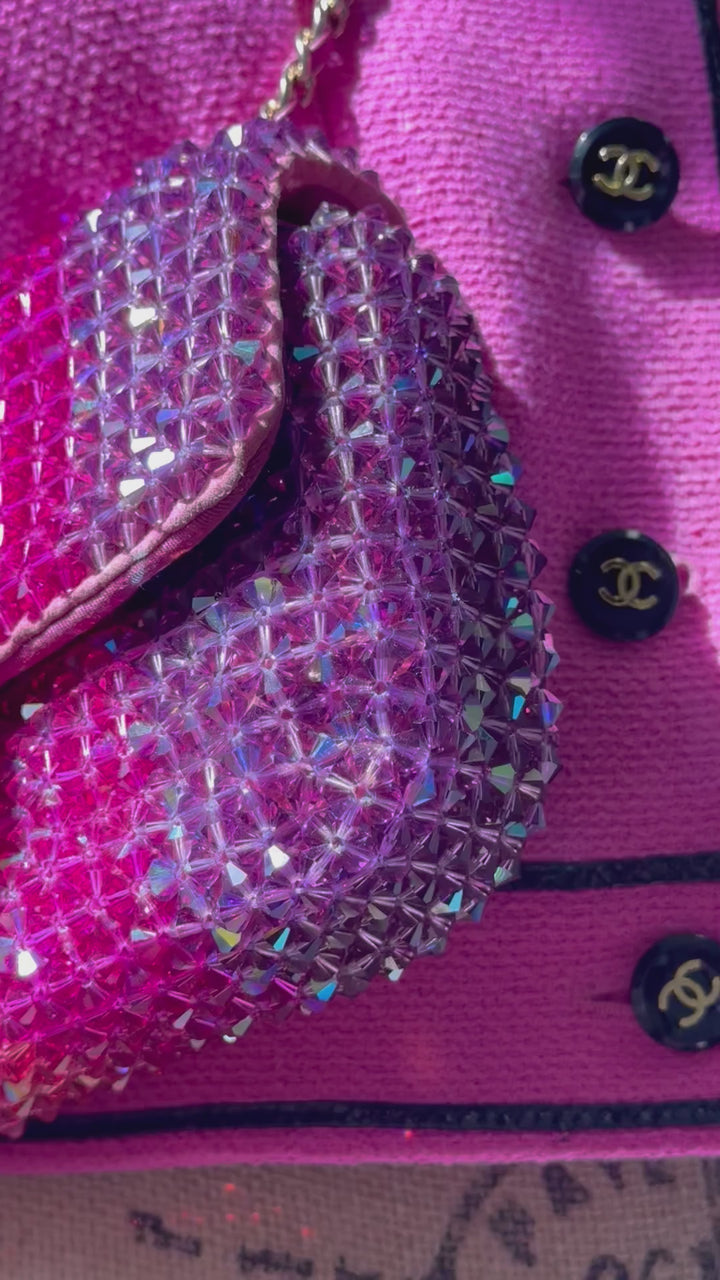 Chanel Pink Ombre Crystal Mini Flap