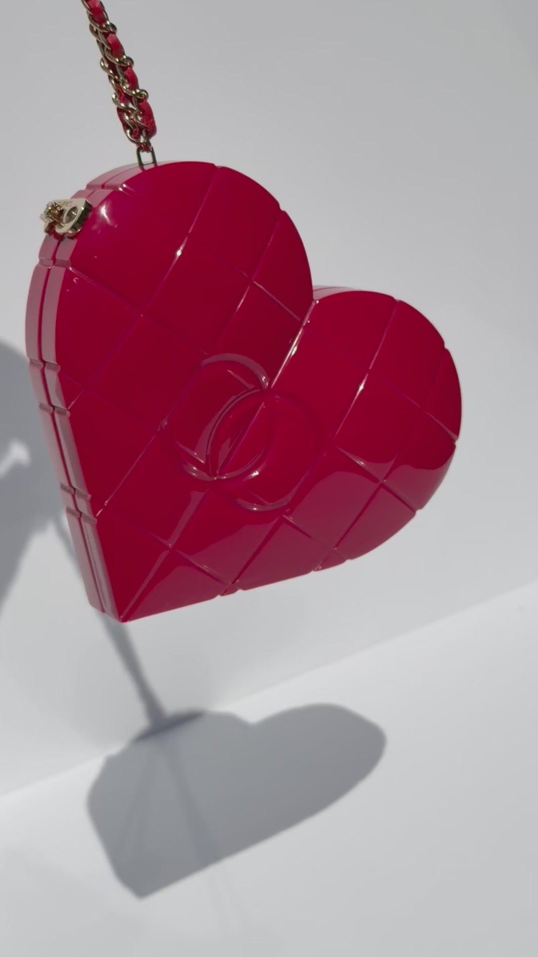 Chanel Heart Minaudiere Lucite Red Gold Hardware 2002
