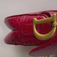 Christian Dior Medium Red Alligator Saddle