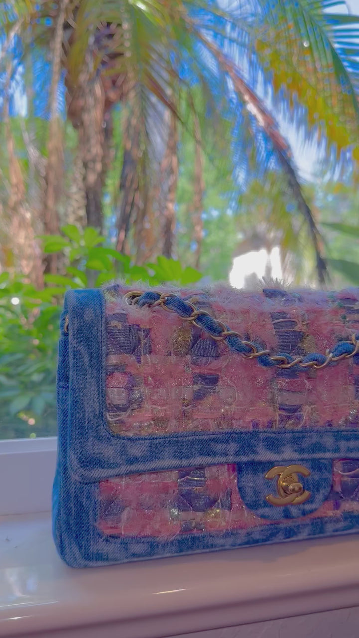Chanel Tweed & Denim Medium Classic Flap Bag