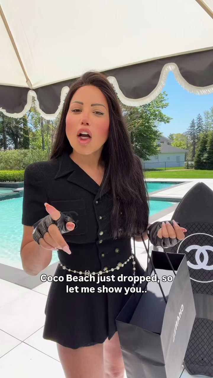 Chanel 1995 Black Tweed CC Logo Peplum Jacket