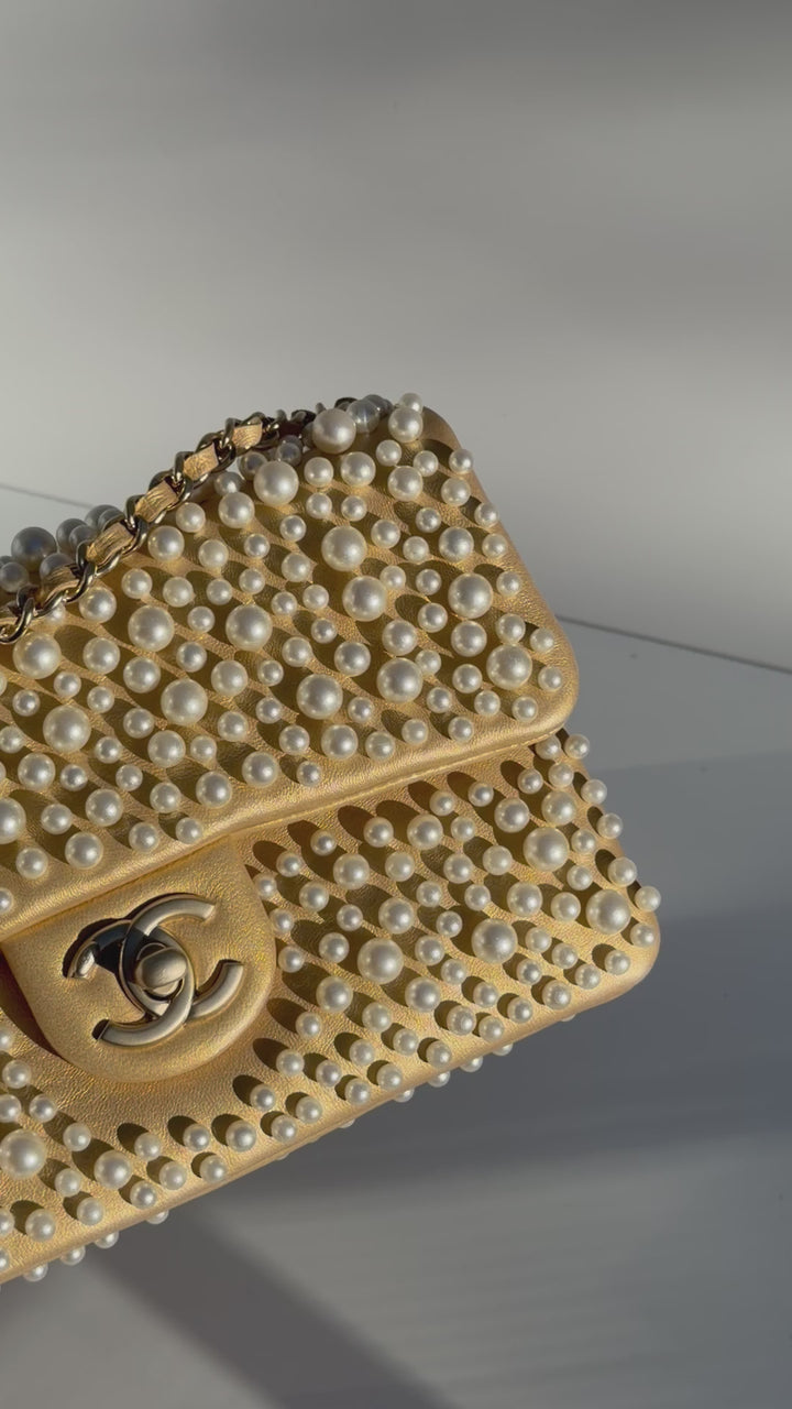 Chanel Paris Dubai Gold Metallic Pearly WOC