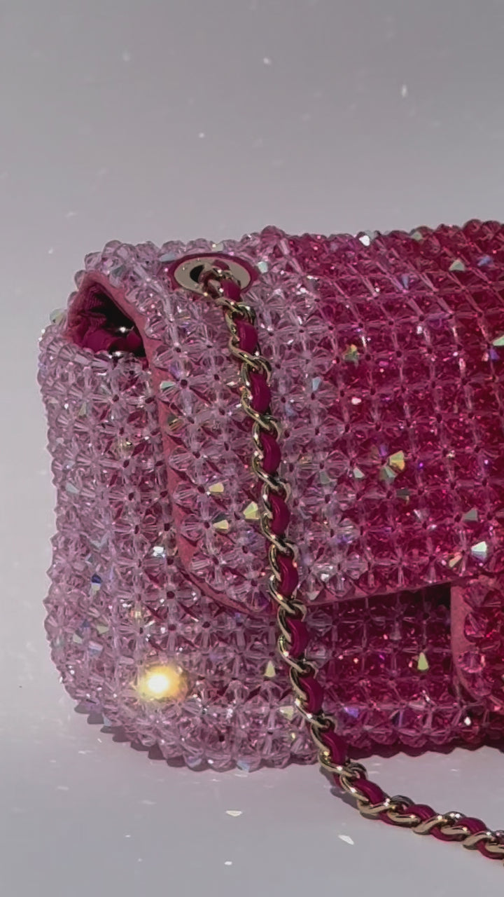 Chanel Pink Ombre Crystal Mini Flap