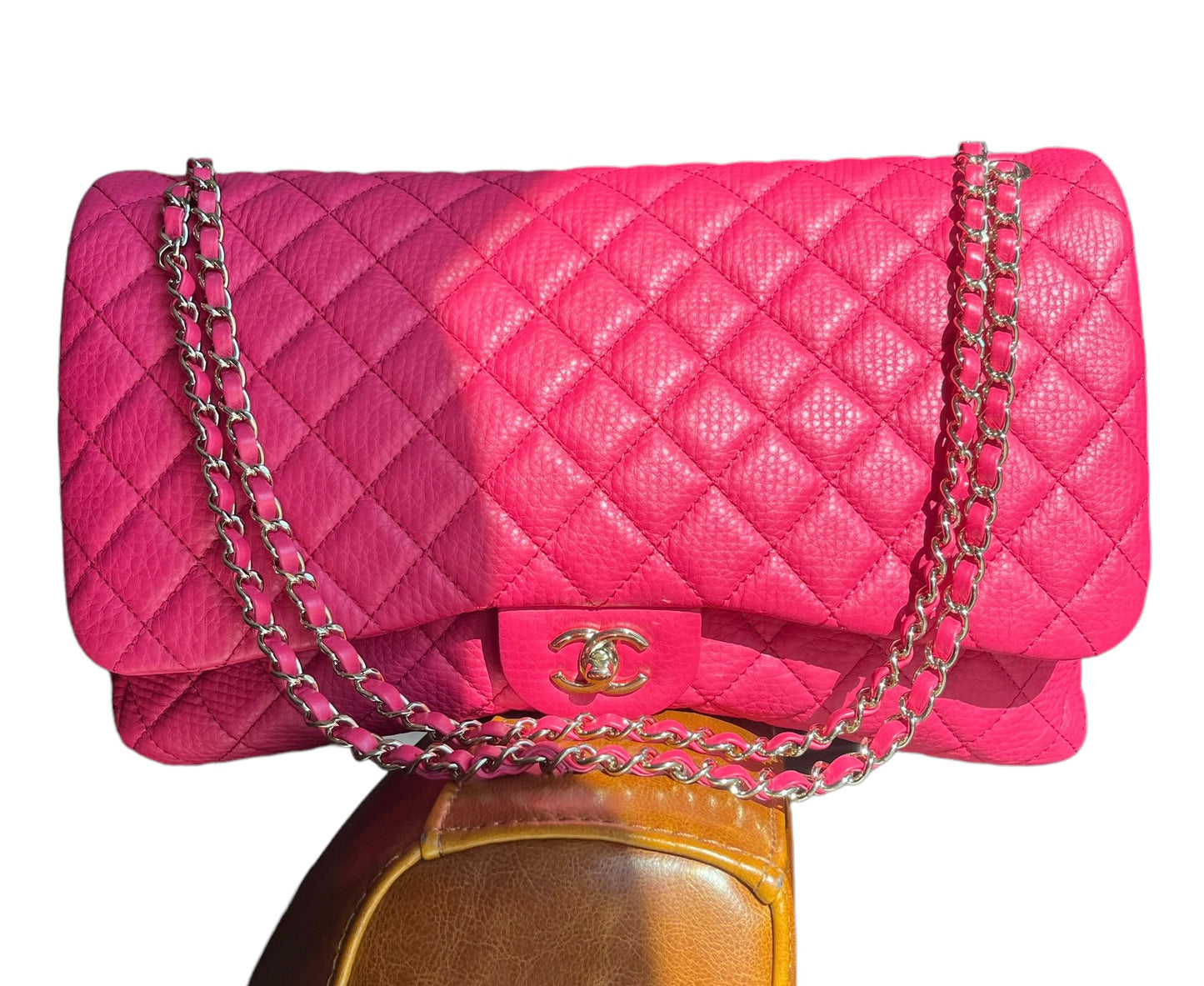 Chanel Pink Calfskin Limited Edition XXL Airlines Flap Bag