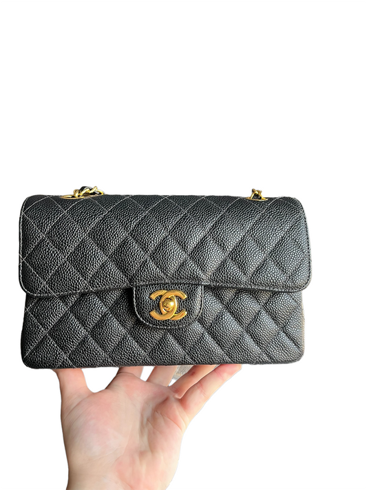 RARE VINTAGE Chanel Small Caviar Double Flap Bag