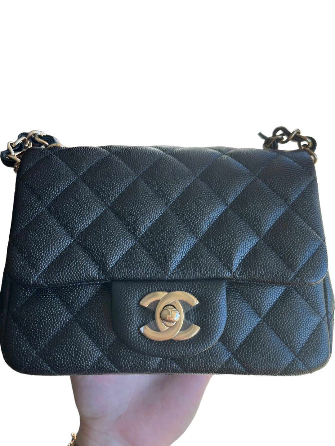 Chanel Black Mini Square Caviar Flap Bag