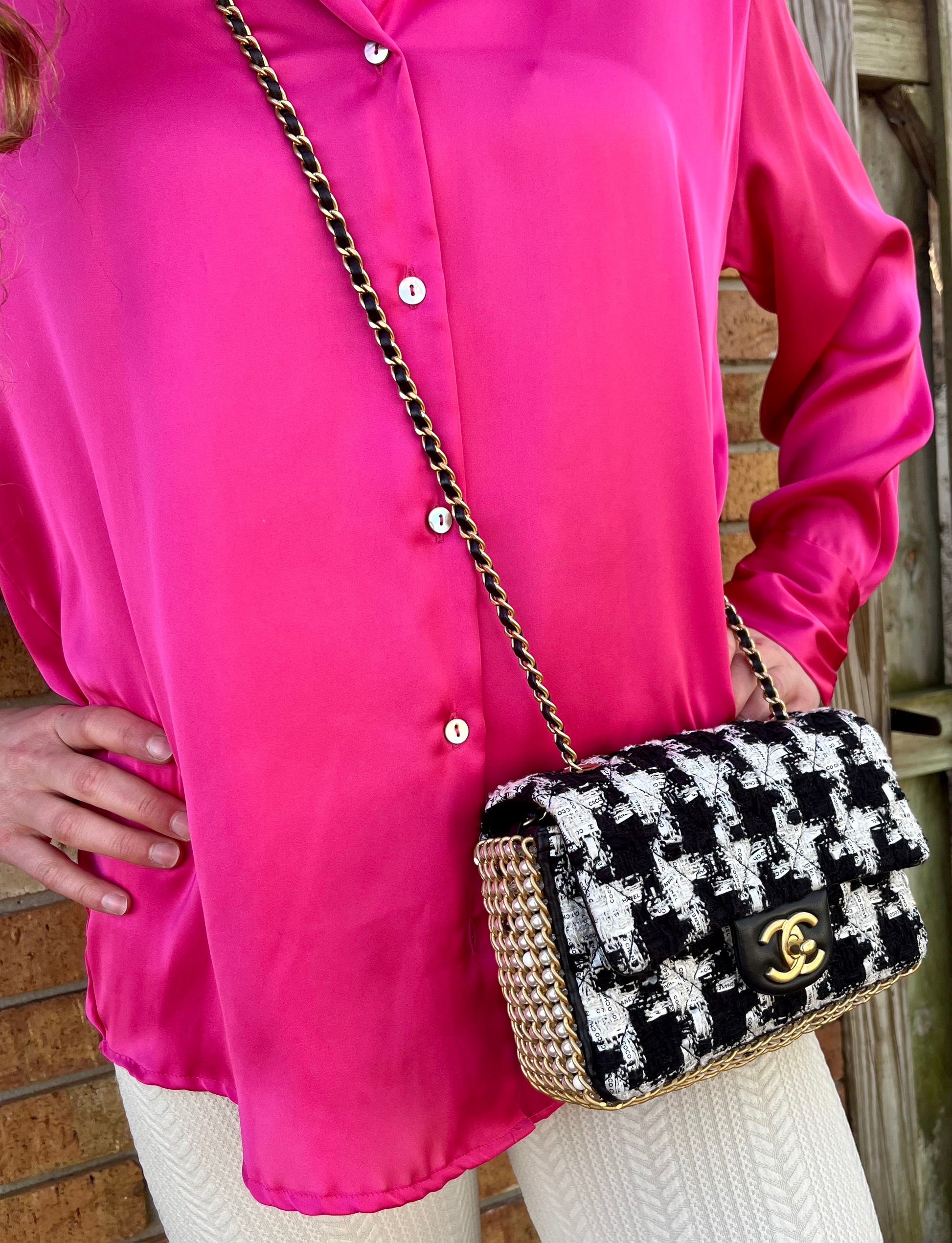 Chanel Pearl Ecru/Tweed Mini Rectangular Flap Bag – Its A Luv Story