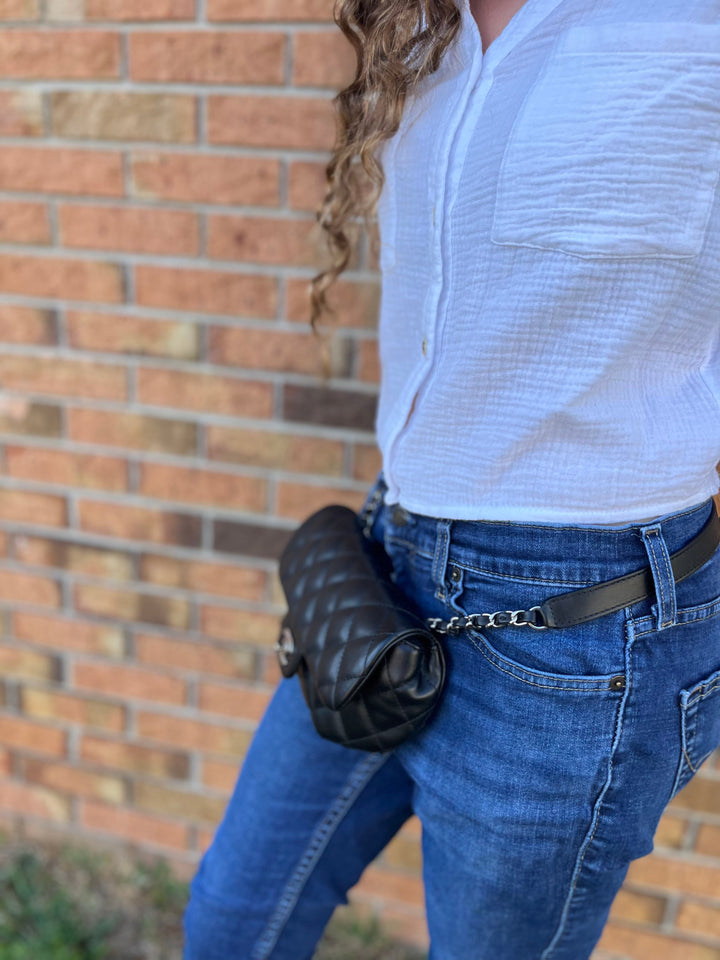 Chanel Calfskin Quilted CC Uniform Belt Bag