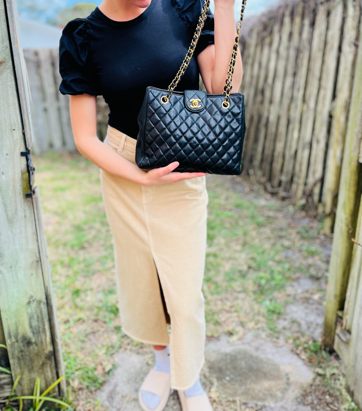 Chanel 1980s Lambskin Shoulder Bag