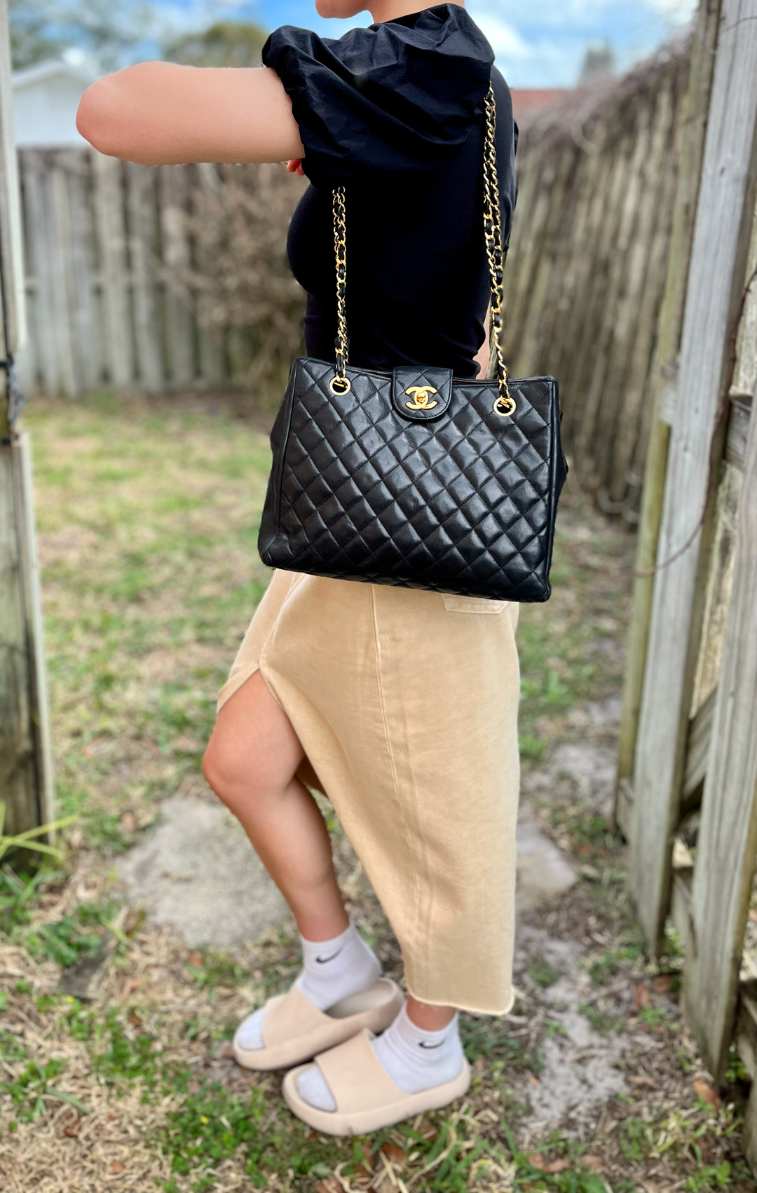 Chanel 1980s Lambskin Shoulder Bag