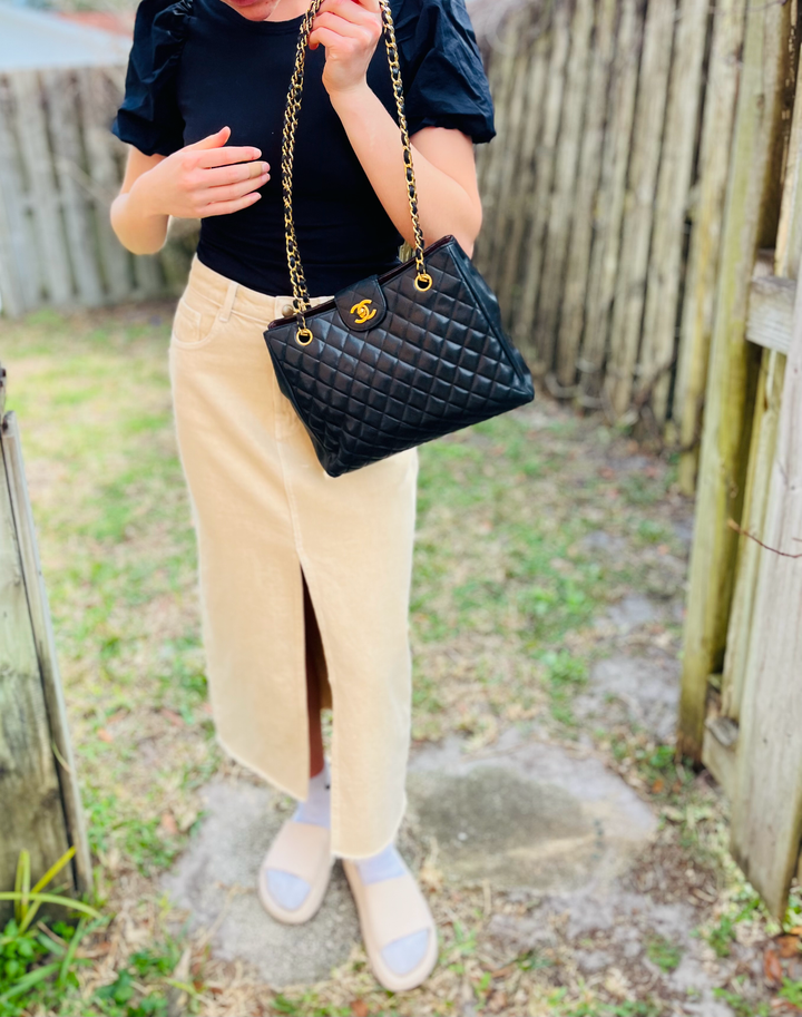 Chanel 1980s Lambskin Shoulder Bag