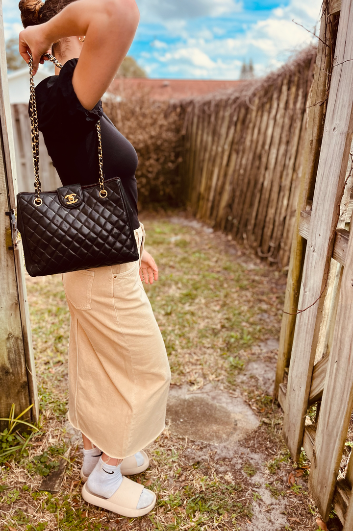 Chanel 1980s Lambskin Shoulder Bag