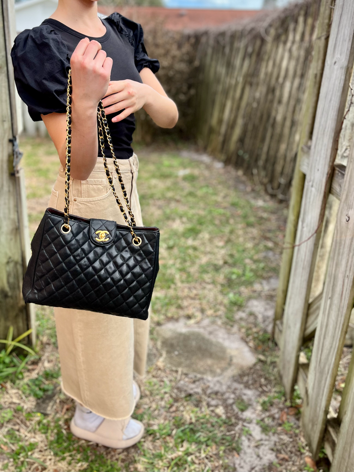 Chanel 1980s Lambskin Shoulder Bag