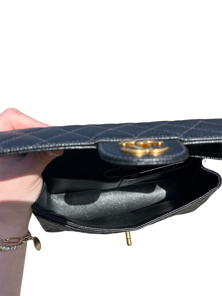 RARE VINTAGE Chanel Small Caviar Double Flap Bag
