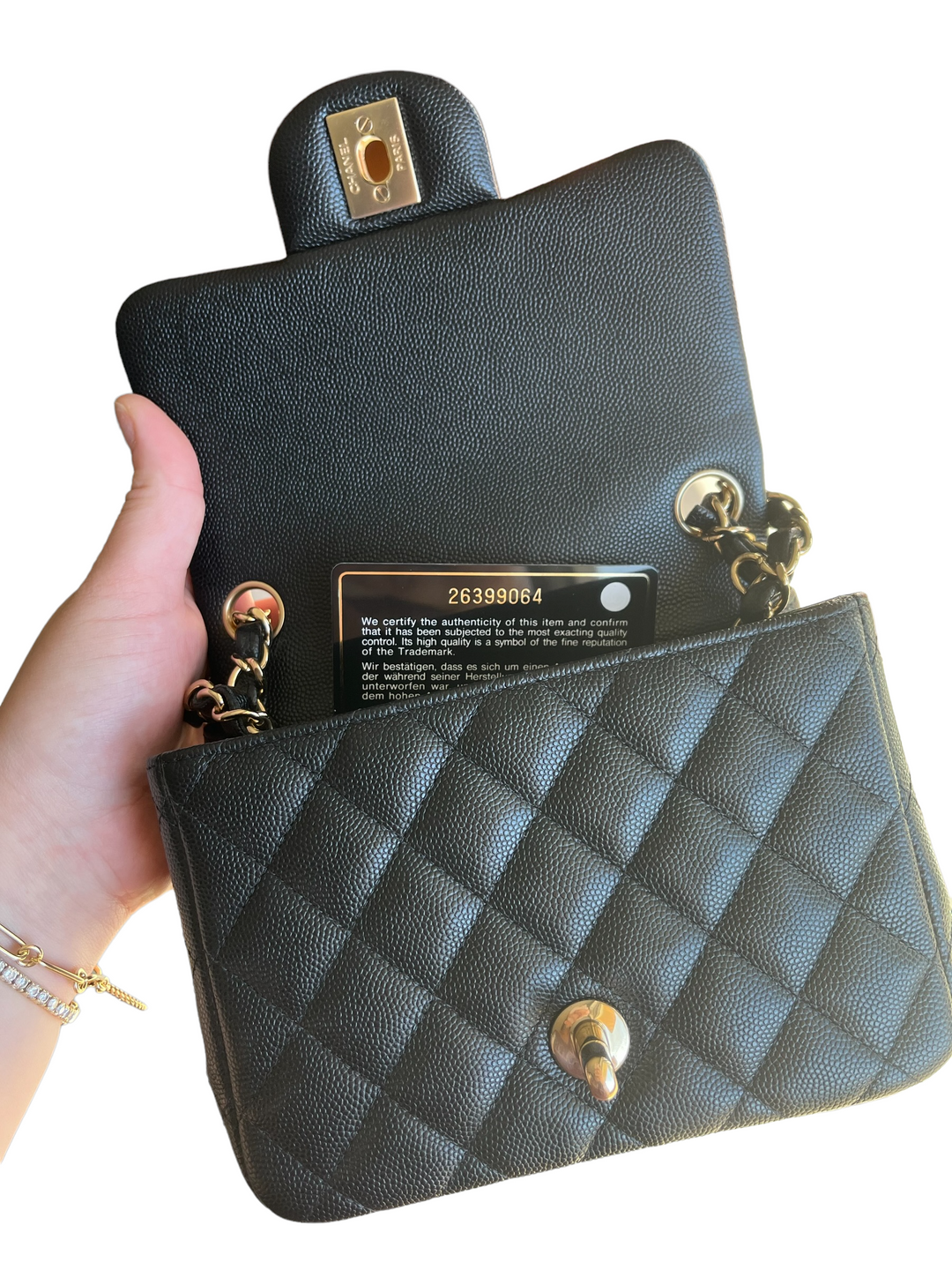 Chanel Black Mini Square Caviar Flap Bag