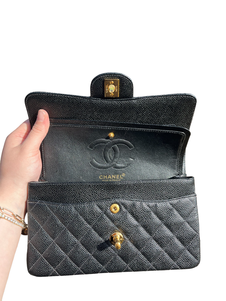 RARE VINTAGE Chanel Small Caviar Double Flap Bag