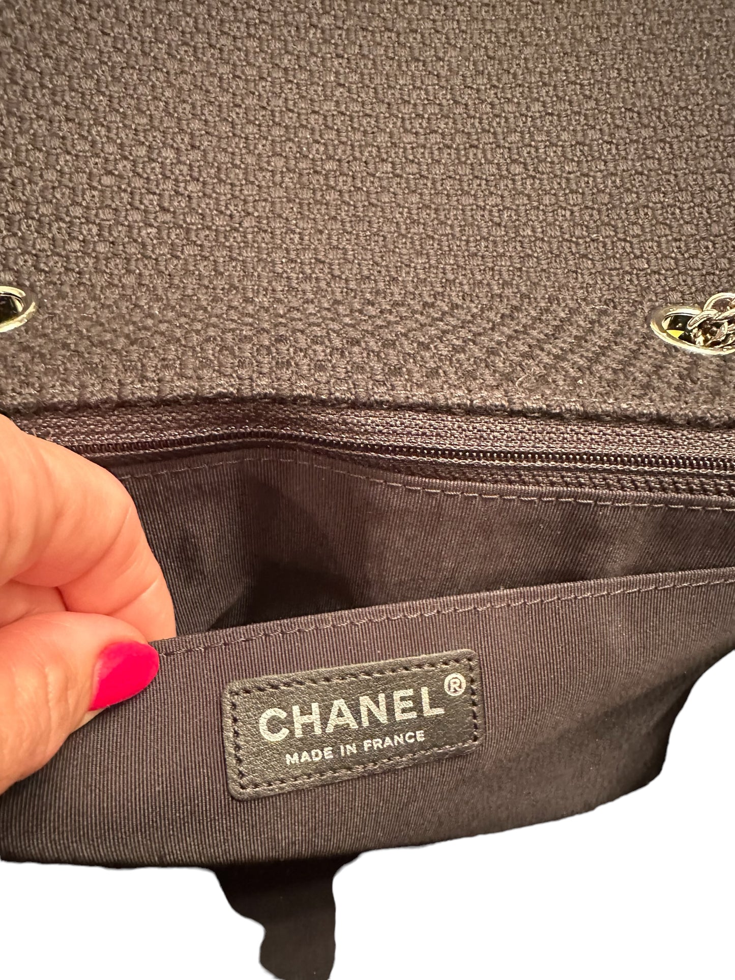 Chanel Tweed Jumbo Swarovski Crystal Flap Bag