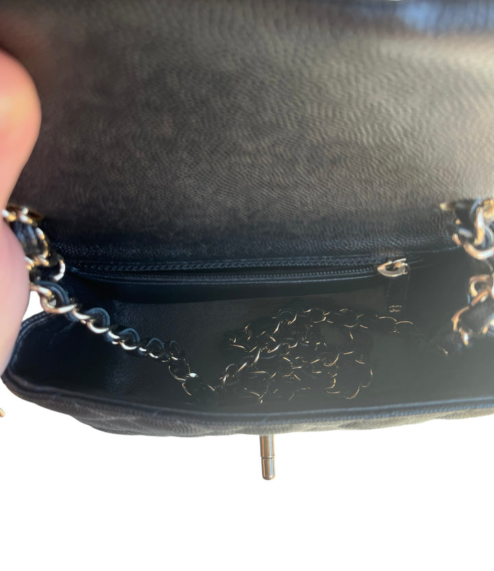 Chanel Black Mini Square Caviar Flap Bag