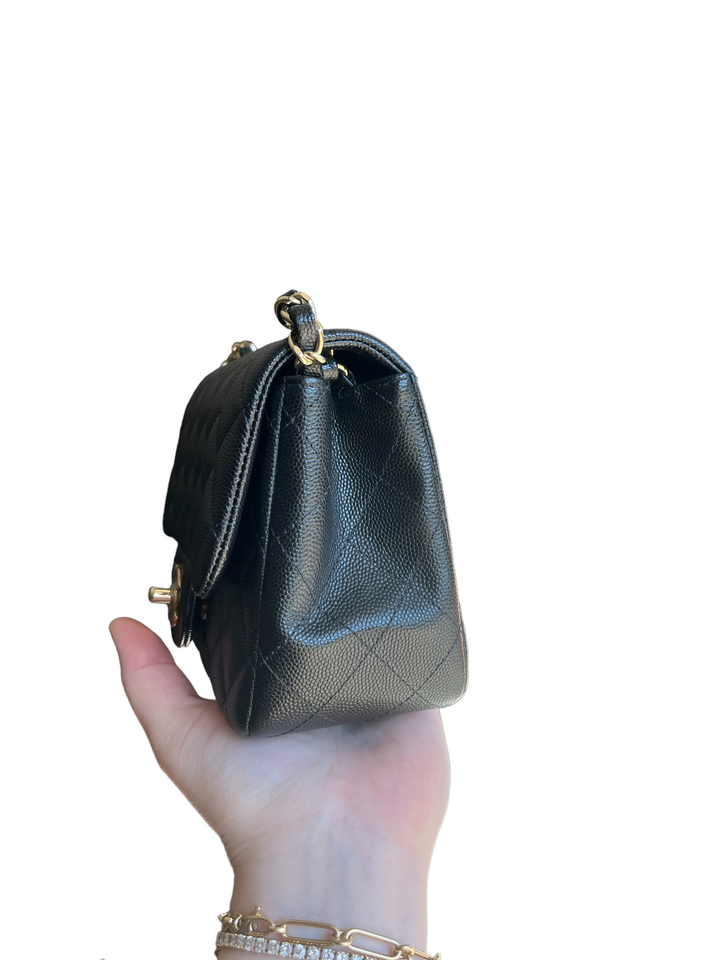 Chanel Black Mini Square Caviar Flap Bag