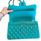 Chanel Turquoise (17C) Jumbo Caviar Double Flap Bag