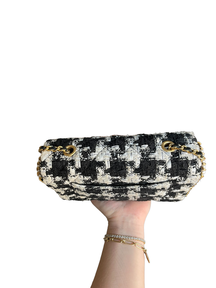 Chanel Pearl Ecru/Tweed Mini Rectangular Flap Bag