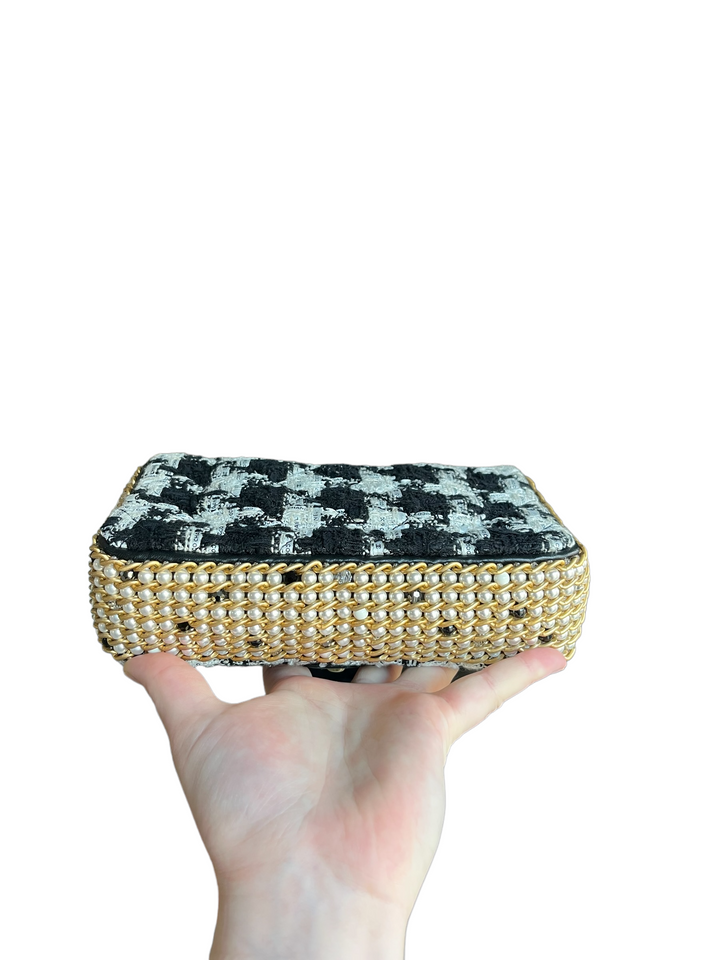 Chanel Pearl Ecru/Tweed Mini Rectangular Flap Bag