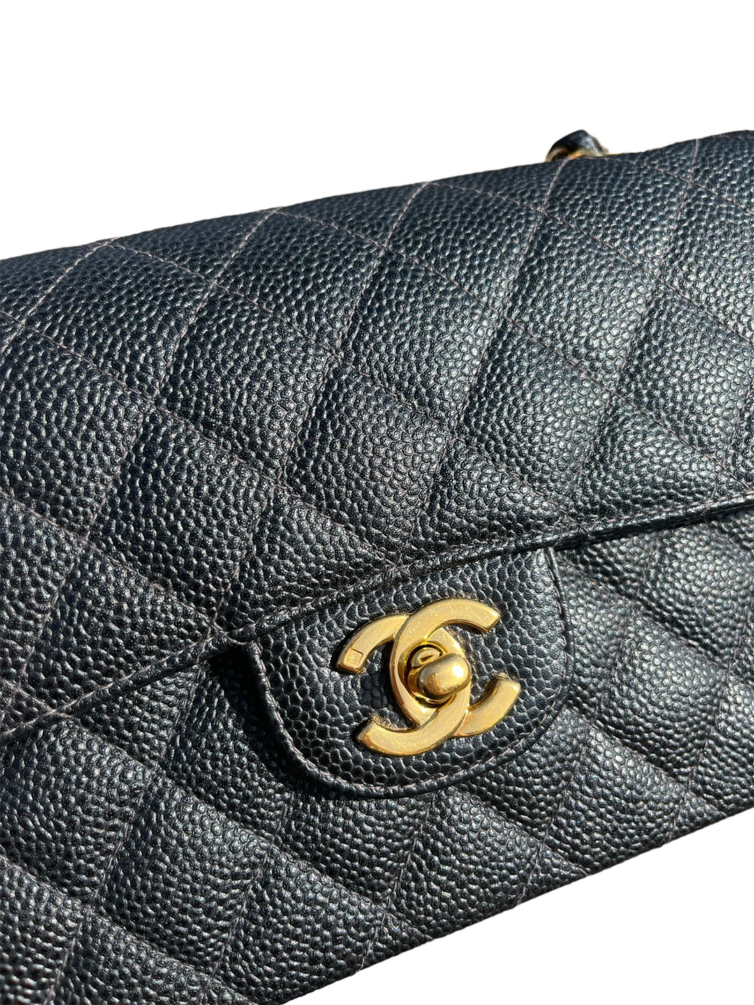 RARE VINTAGE Chanel Small Caviar Double Flap Bag