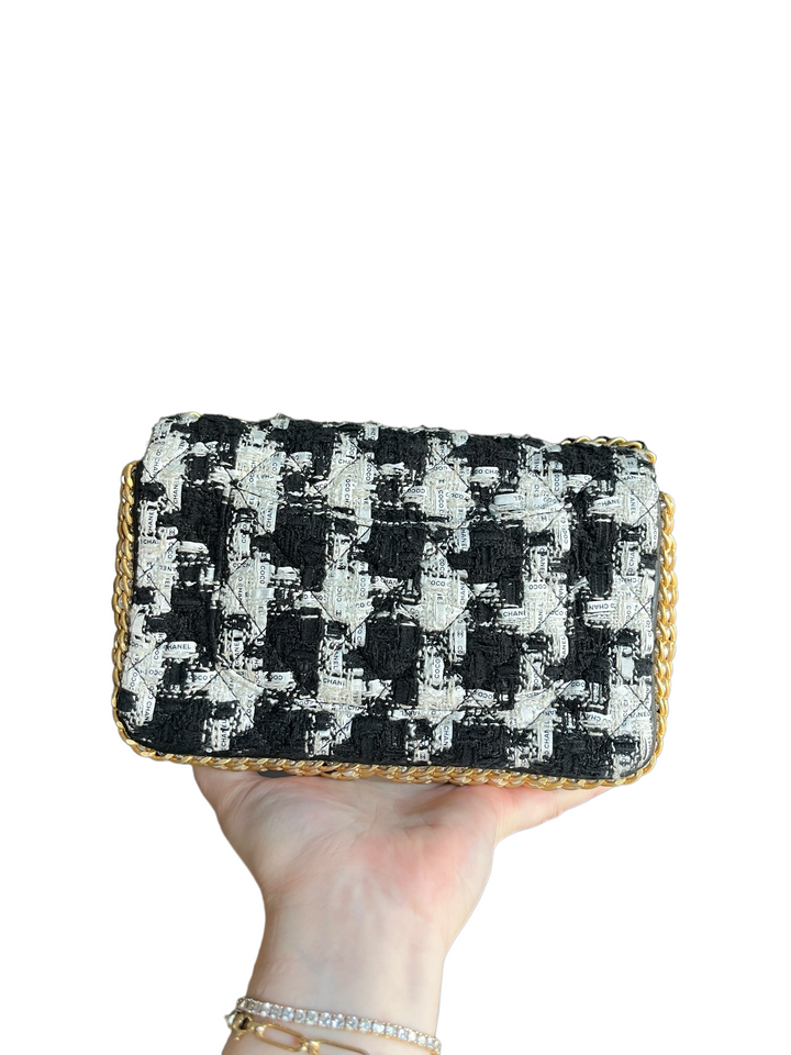 Chanel Pearl Ecru/Tweed Mini Rectangular Flap Bag