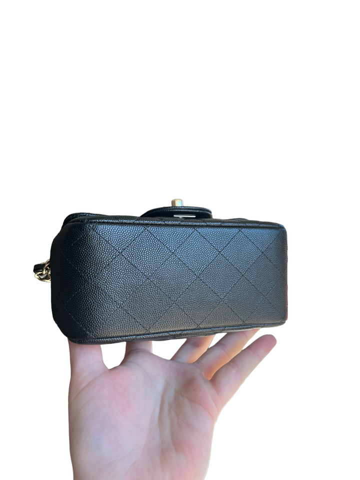 Chanel Black Mini Square Caviar Flap Bag