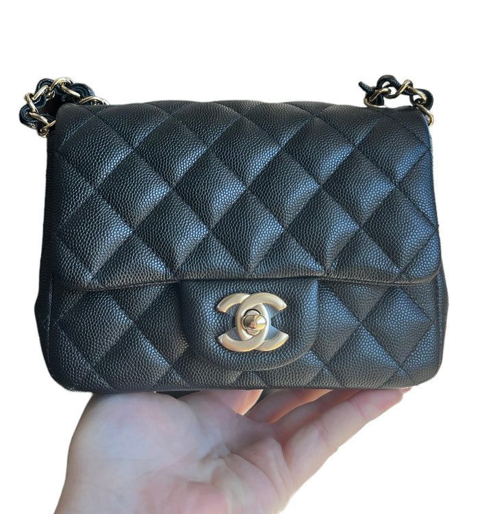 Chanel Black Mini Square Caviar Flap Bag