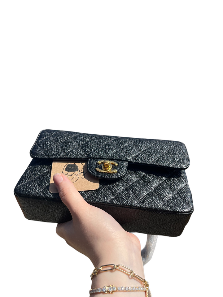 RARE VINTAGE Chanel Small Caviar Double Flap Bag