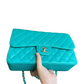 Chanel Turquoise (17C) Jumbo Caviar Double Flap Bag
