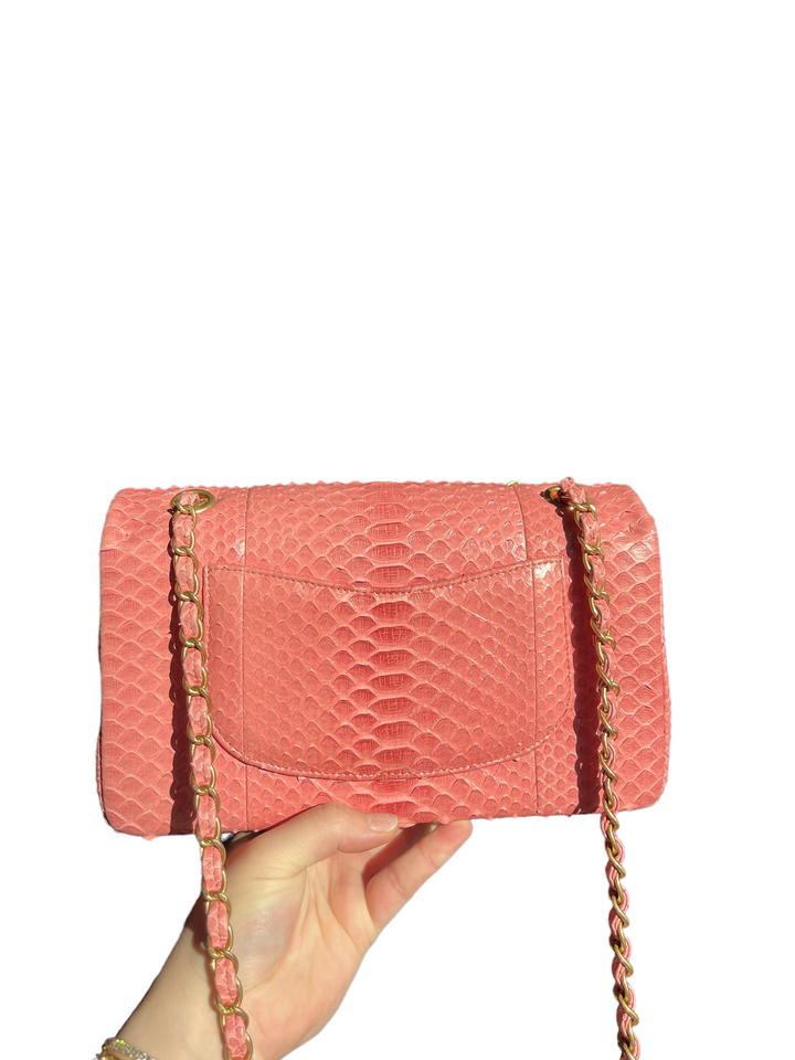 Chanel Pink Python Valentines Limited Edition Medium Flap Bag