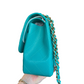 Chanel Turquoise (17C) Jumbo Caviar Double Flap Bag
