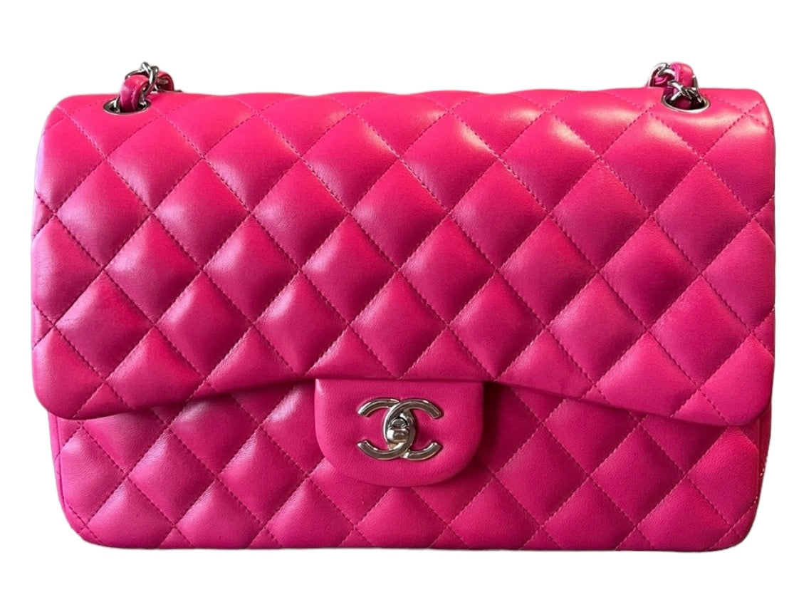 Chanel Pink Jumbo Lambskin Double Flap Bag – Its A Luv Story
