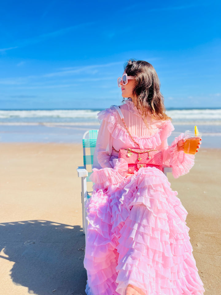 Chanel Pink Python Valentines Limited Edition Medium Flap Bag