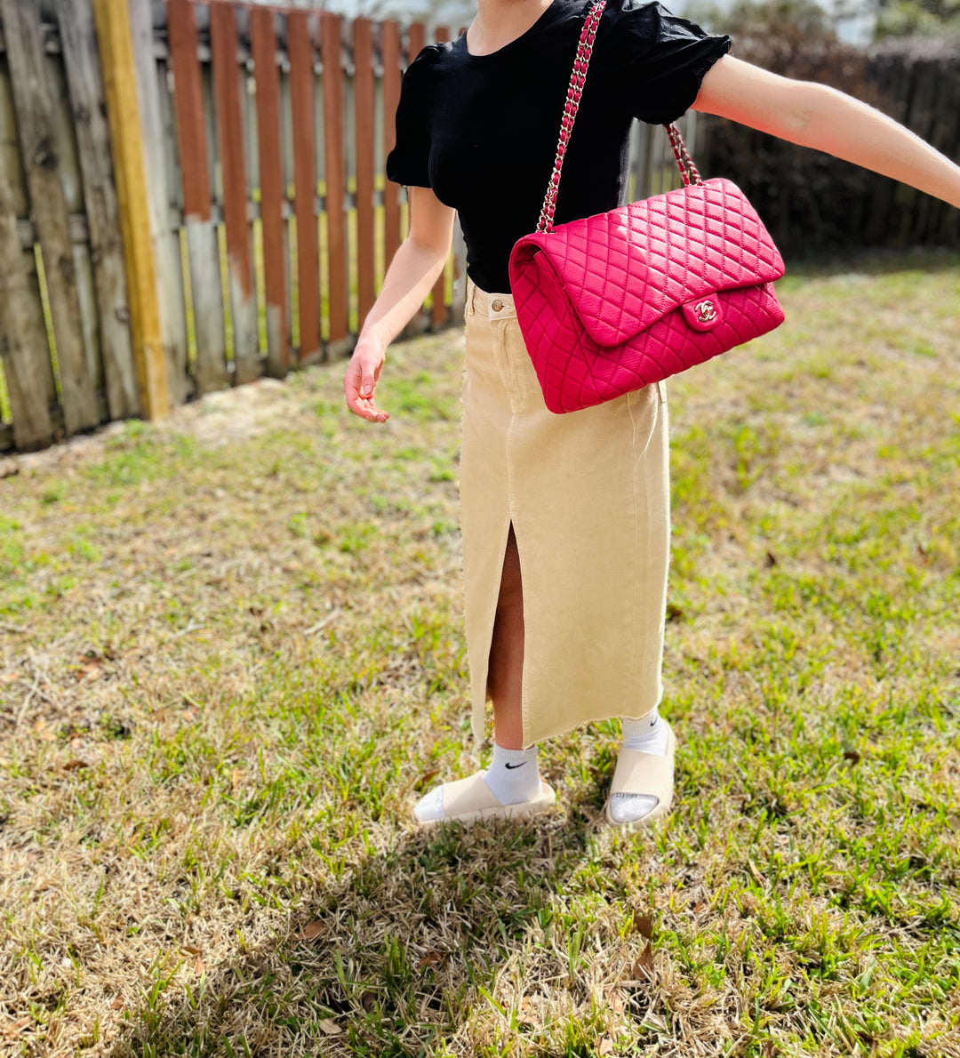 Chanel Pink Calfskin Limited Edition XXL Airlines Flap Bag