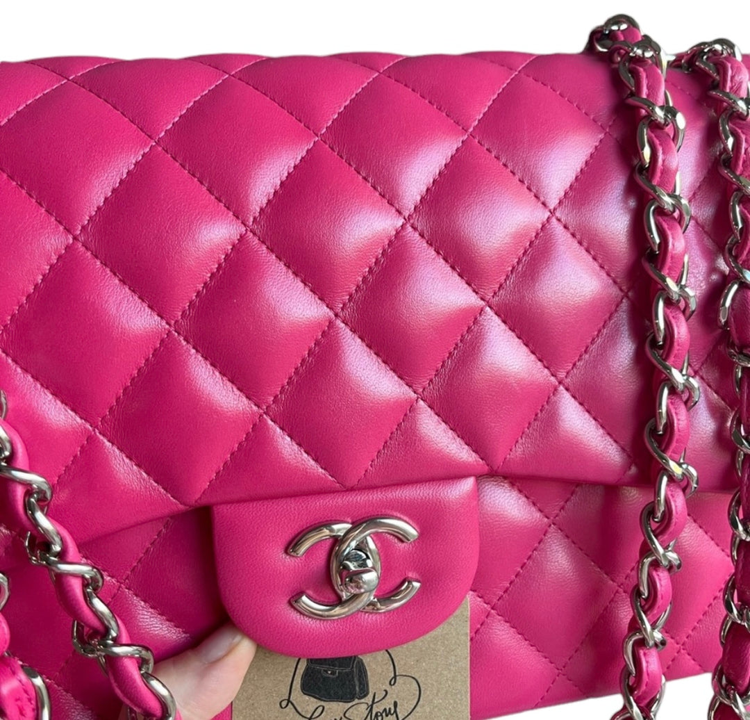 Chanel Pink Jumbo Lambskin Double Flap Bag