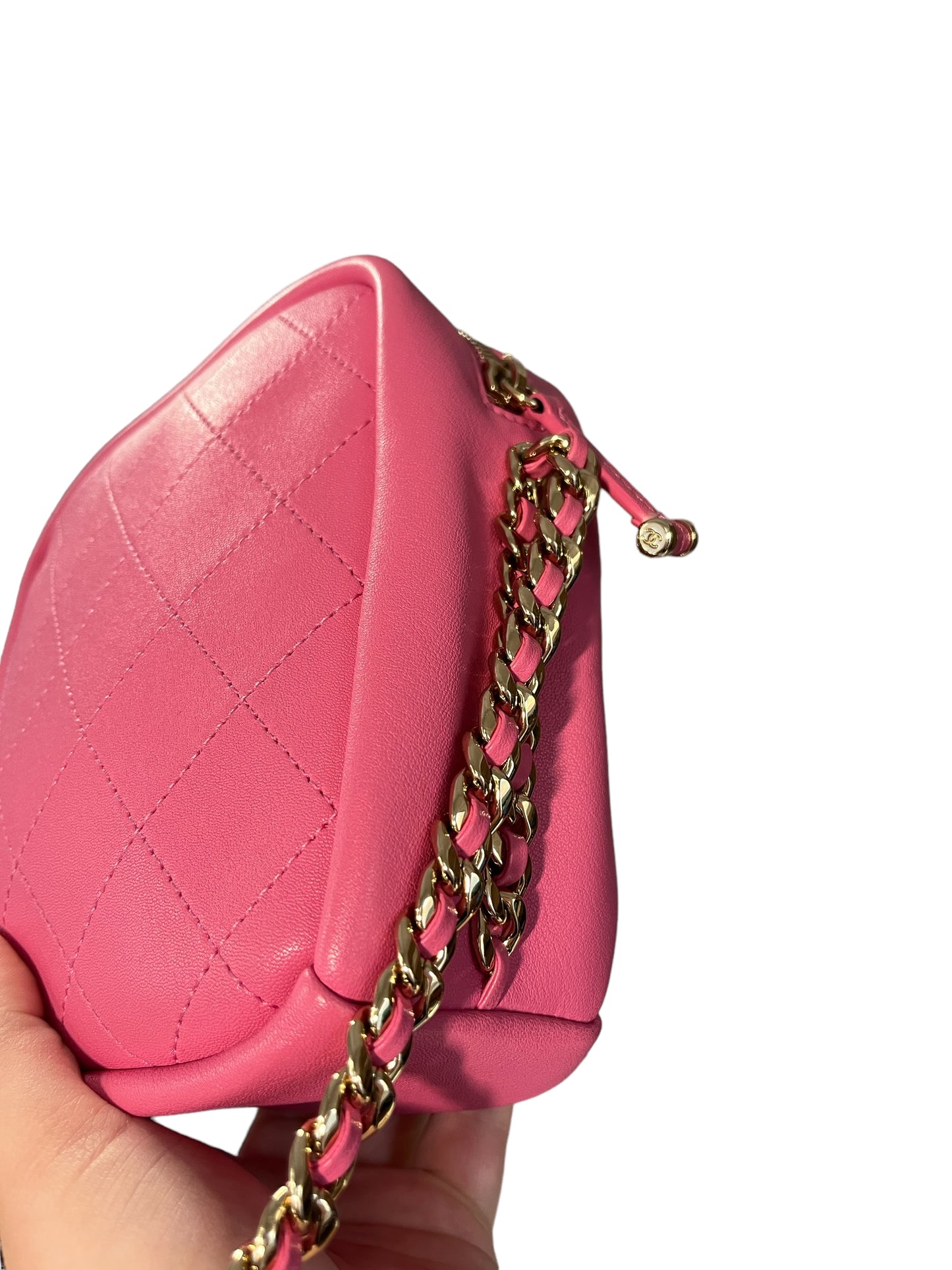 Chanel Pink Casual Trip Quilted Lambskin Camera Crossbody