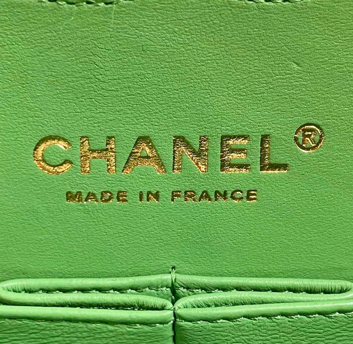 Chanel Light Green Medium Caviar Double Flap Bag