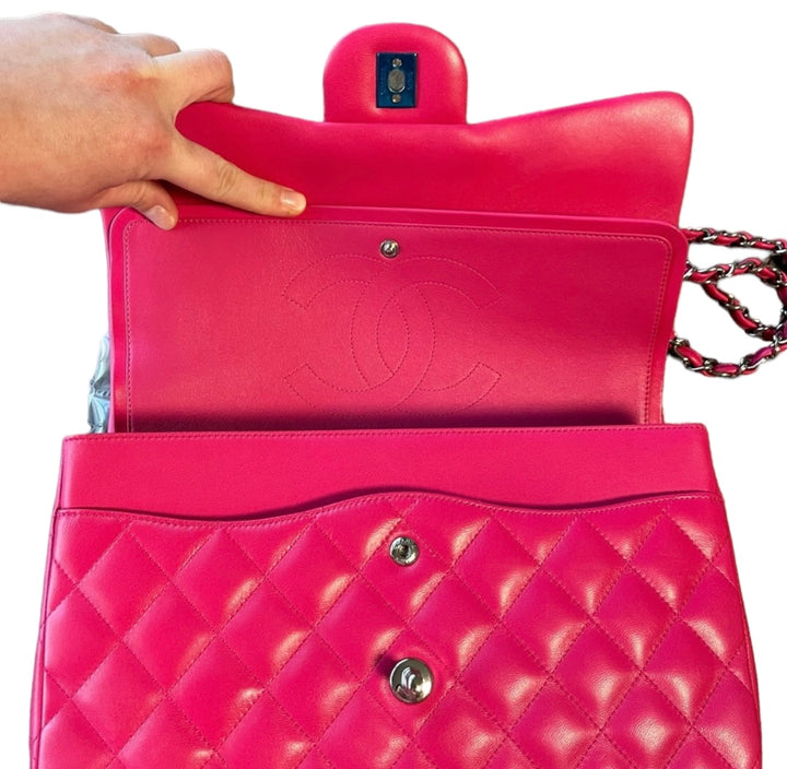 Chanel Pink Jumbo Lambskin Double Flap Bag