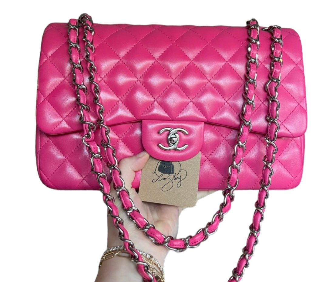 Chanel Pink Jumbo Lambskin Double Flap Bag
