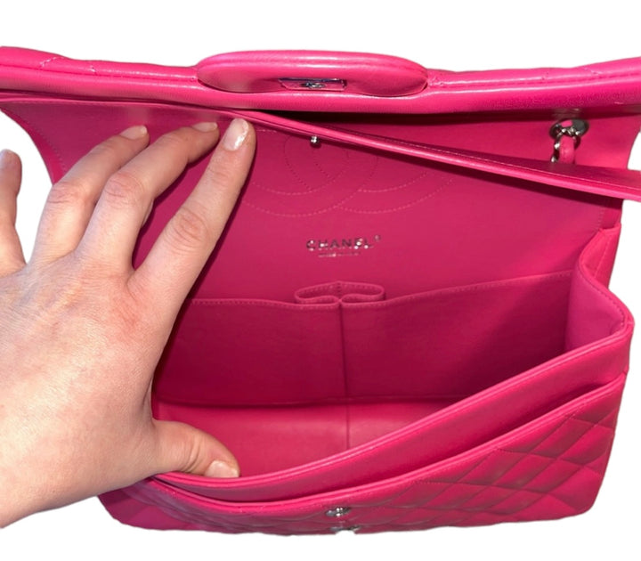 Chanel Pink Jumbo Lambskin Double Flap Bag